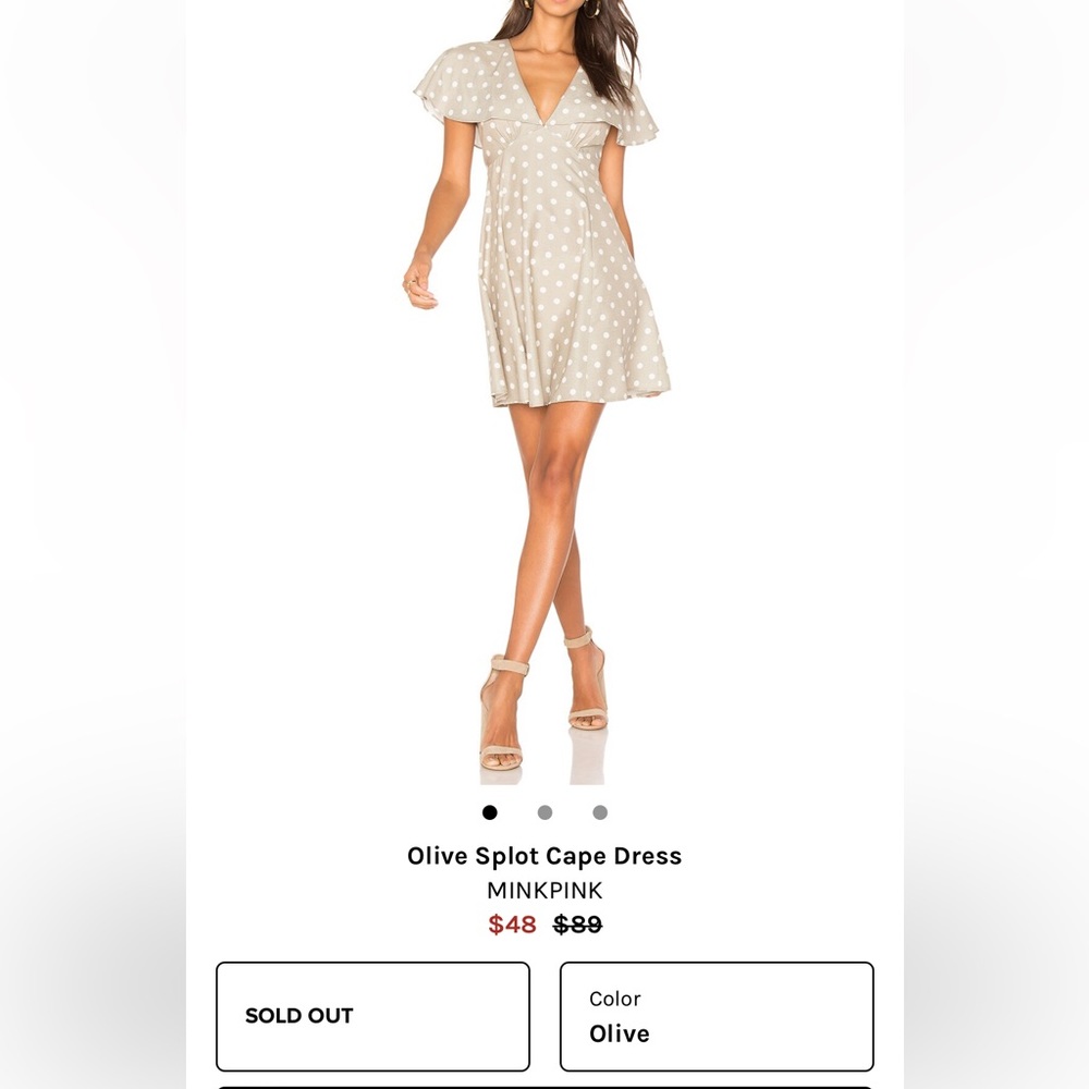Mink pink Olive Splot Cape Dress